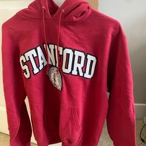 Red embroidered Stanford hoodie